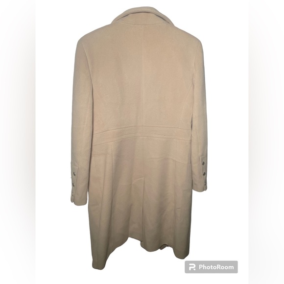 Women’s Calvin Klein Angora/Wool Long Hunter Coat beige / tan size 8 - Picture 2 of 9
